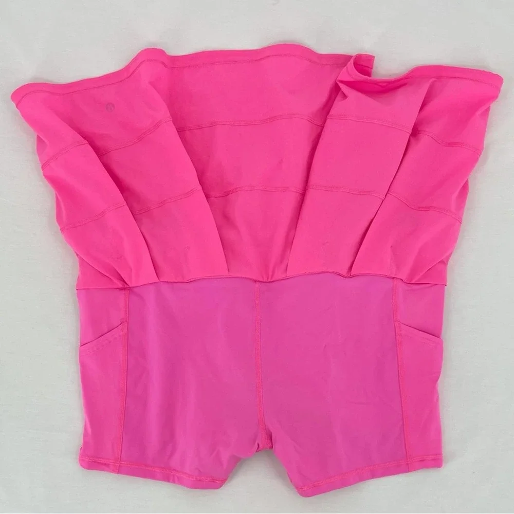 Lululemon Tall Pace Rival Skirt Electric Bright Hot Pink Golf Tennis Skort 14 - Picture 4 of 12